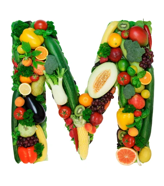 Healthy alphabet - M — Stock Photo, Image