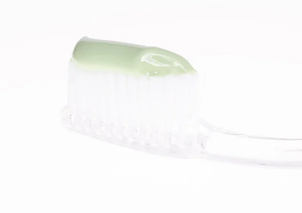 Зубная щетка с пастой — стоковое фото