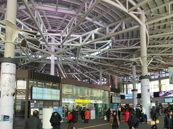 Gangneung Güney Kore Şubat 2018 Gangneung Stasyonu Ana Salonuna Bakın — Stok fotoğraf