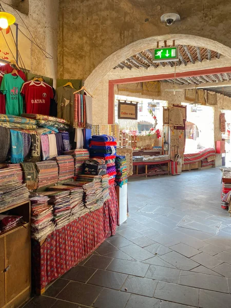 Textile Shop Souq Waqif Doha Qatar — Zdjęcie stockowe