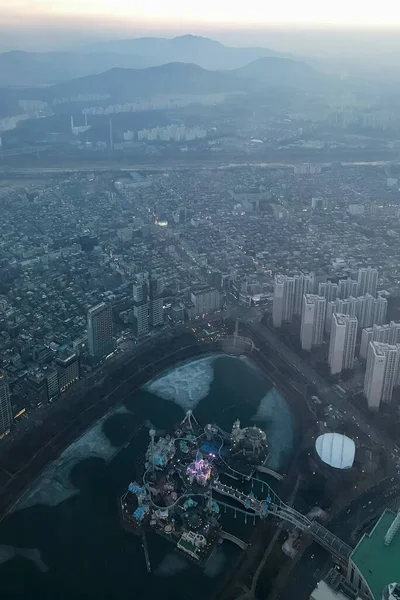 Krajobraz Miasta Malowniczy Widok Seul Korea Południowa Patrząc Kierunku Południowym — Zdjęcie stockowe