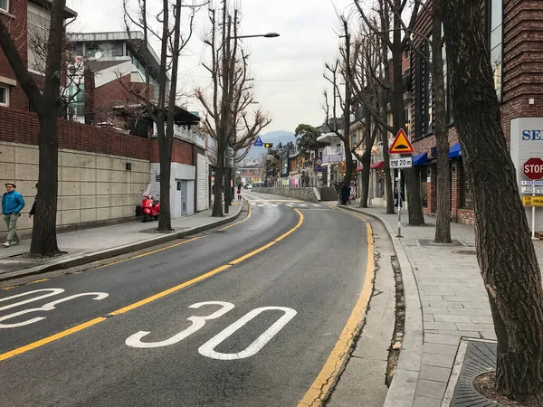 Seoul Südkorea Februar 2018 Stadtbild Samcheong Jongno Seoul Südkorea Bei — Stockfoto