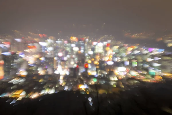 Luzes Turvas Cidade Seul Coreia Sul Noite — Fotografia de Stock