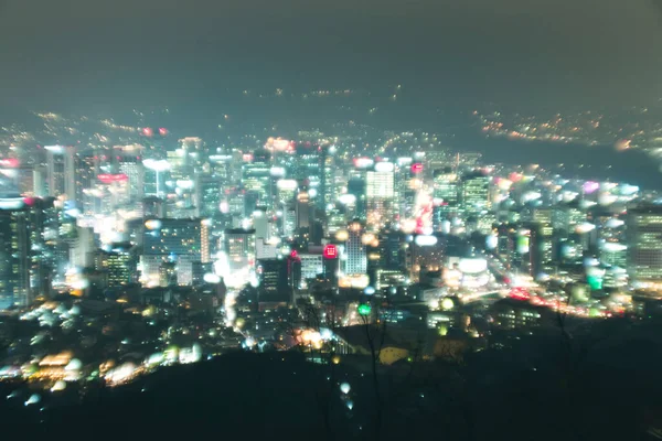 Seul Güney Kore Nin Bulanık Şehir Işıkları — Stok fotoğraf
