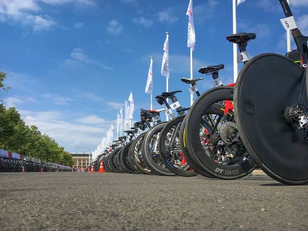 Berlin Allemagne Août 2019 Roues Arrière Vélos Course Triathlon — Photo