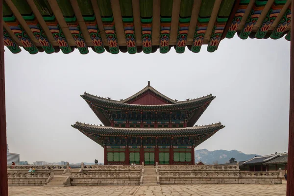 Templo Gyeongbokgung Palace Seul Coreia Sul Contra Céu — Fotografia de Stock