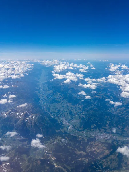 Aerial View Salzach Valley Austria Airplane — Stock Photo, Image