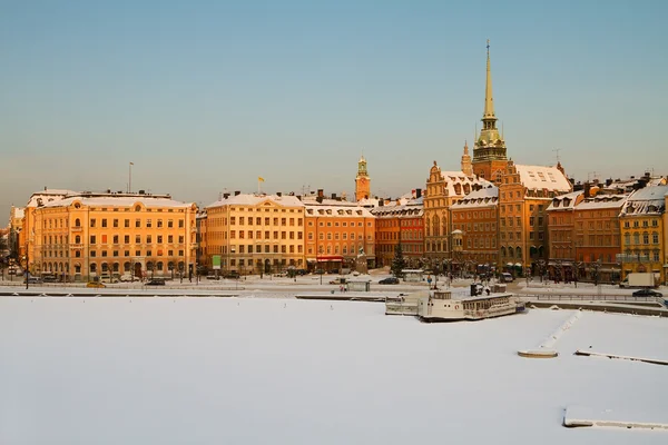Obraz zimy w Sztokholmie. — Zdjęcie stockowe