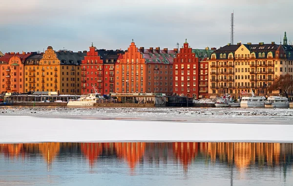 Winterbeeld uit de kungsholmen, stockholm. Stockafbeelding