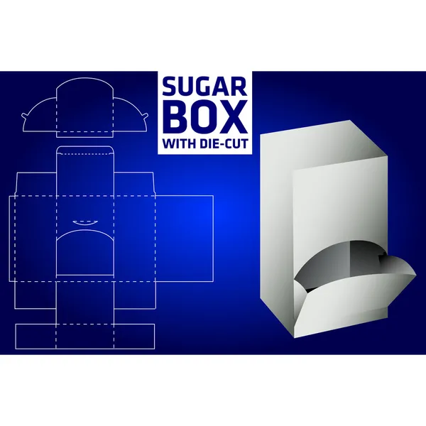 Sugar box with die-cut — Stock Vector