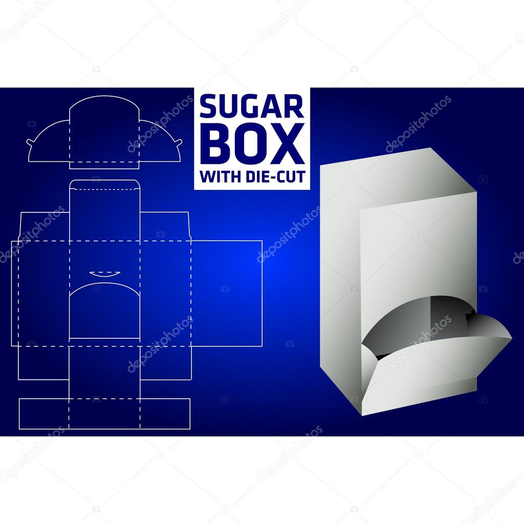 Sugar box with die-cut