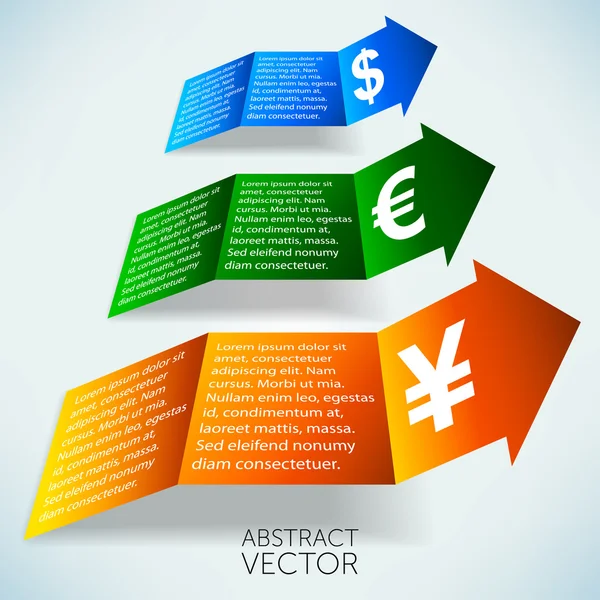 Increasing currency abstract vector background — Stock Vector