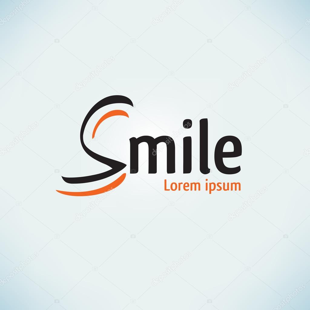 Abstract vector smile logo template
