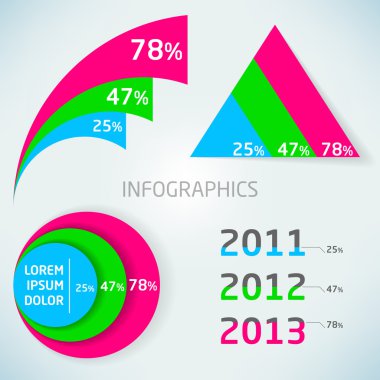Abstract colorful infographics charts