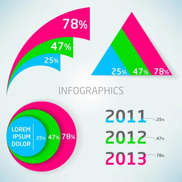 Graphiques infographiques colorés abstraits — Photo