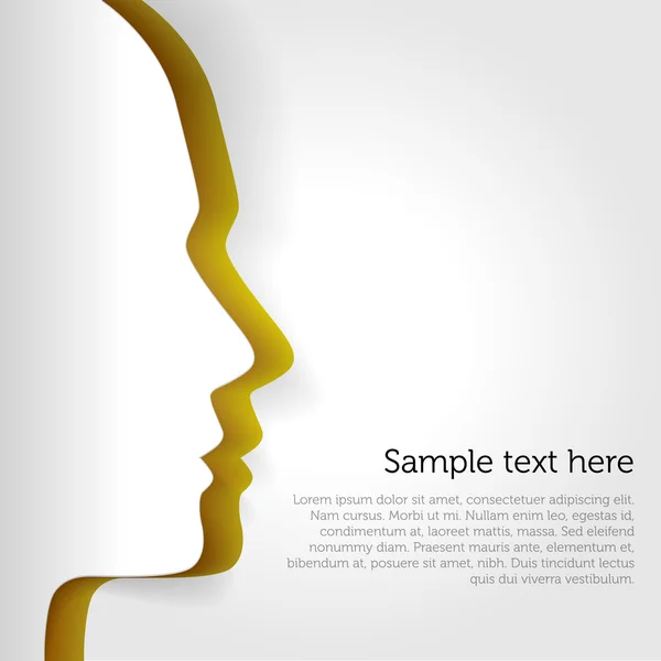 Human head paper card — Stockfoto