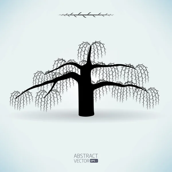 Abstract vector willow tree — Stock Vector