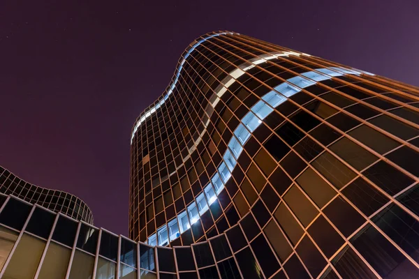 Офісні Банківські Будівлі Красивими Вигнутими Формами — стокове фото