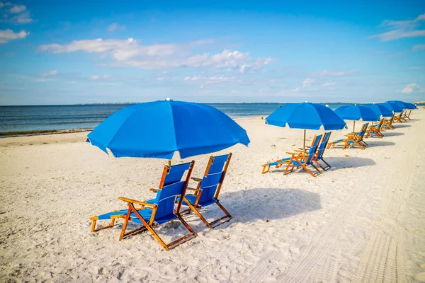 Eine Strandchaiselongue Direkt Strand Fort Myers Florida — Stockfoto