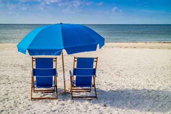 Eine Strandchaiselongue Direkt Strand Fort Myers Florida — Stockfoto