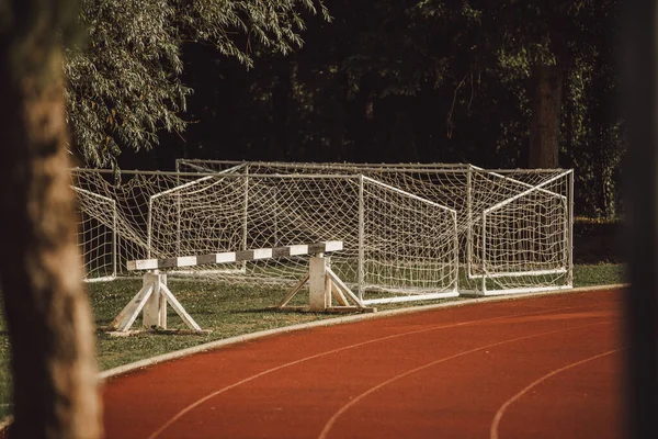 Athletic Track Goals Obsticle — Stock Photo, Image