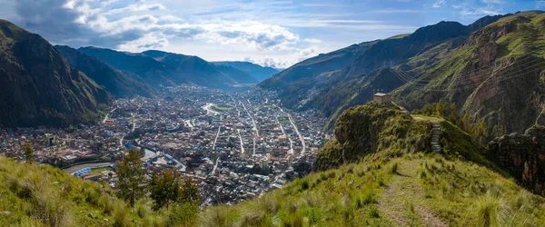 Vista Desde Cima Montaña Viendo Ciudad Huancavelica — Foto de Stock