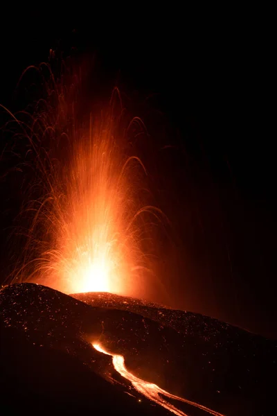 Erupce Sopky Ostrově Cumbre Vieja Palma Kanárské Ostrovy — Stock fotografie