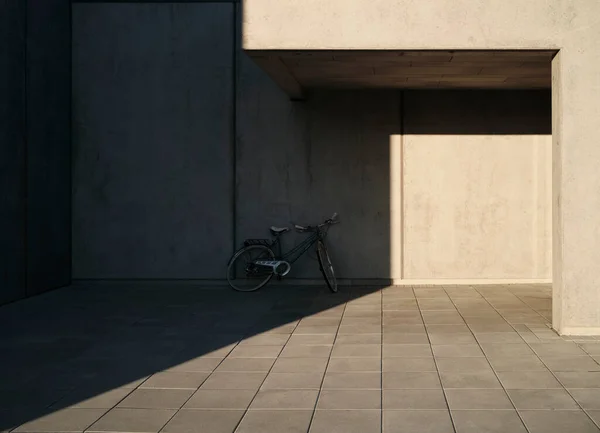 Ποδήλατο Σταθμευμένο Κοντά Στο Κτίριο Στην Πόλη — Φωτογραφία Αρχείου