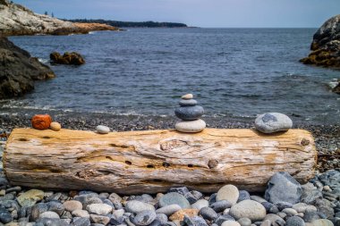 Stacking Stones in Acadia National Park, Maine clipart
