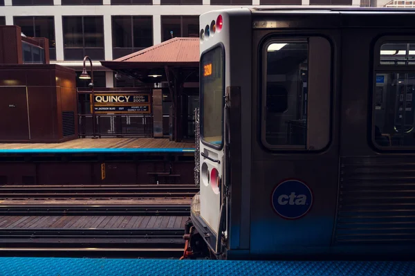 Oktober 2020 Chicago Tunnelbana Quincy Station — Stockfoto