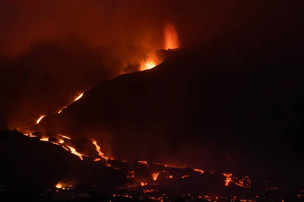 Erupcja Wulkanu Cumbre Vieja Wyspa Palma Wyspy Kanaryjskie — Zdjęcie stockowe