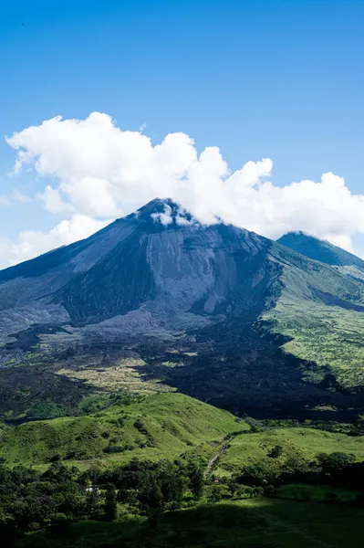 Vista Frontal Del Volcan Pacaya Pacaya Vulkán Elülső Nézete — Stock Fotó