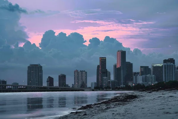 Sunrise Beach Miami Floryda Chmury — Zdjęcie stockowe