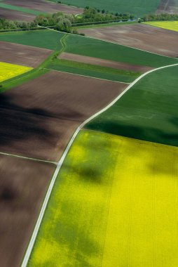 Germay Münih üzerindeki ekin tarlalarının havadan görüntüsü