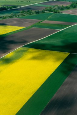 Germay Münih üzerindeki ekin tarlalarının havadan görüntüsü