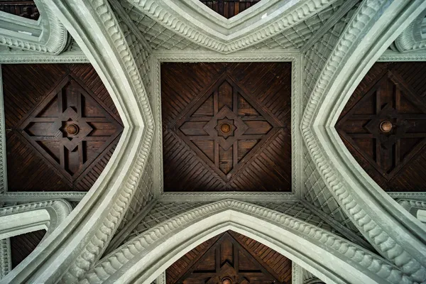 Slavné Oblouky Řezbářskými Ornamenty Obloukové Chodbě Středověkém Hradě Města Akhaltsikhe — Stock fotografie