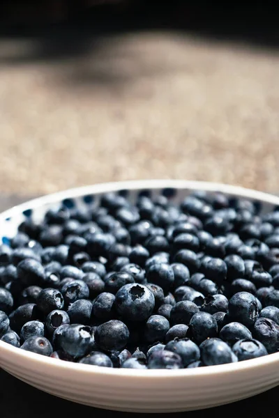 Closeup View Bowl Blueberries — Stock Photo, Image