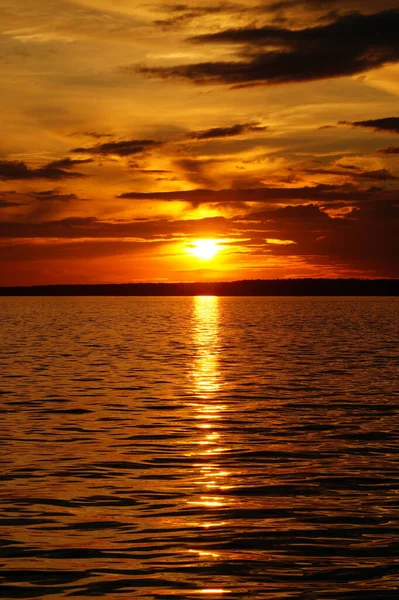 Pôr Sol Colorido Golfo Finlândia — Fotografia de Stock