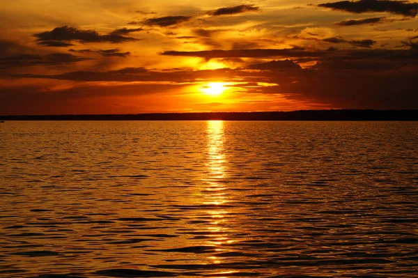 Coucher Soleil Coloré Dans Golfe Finlande — Photo