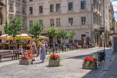 Lviv, Ukrayna 'daki eski kasaba.