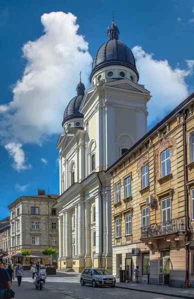 Kostel Proměny Lvově Ukrajina — Stock fotografie