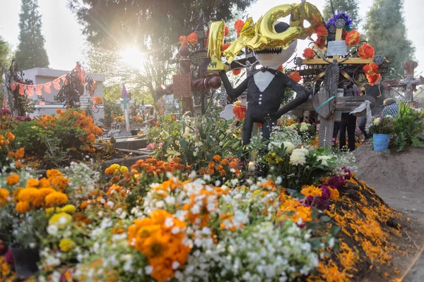 Cholula Meksika 2021 Mezar Puebla Daki Ölüm Gününü Kutlamak Için — Stok fotoğraf