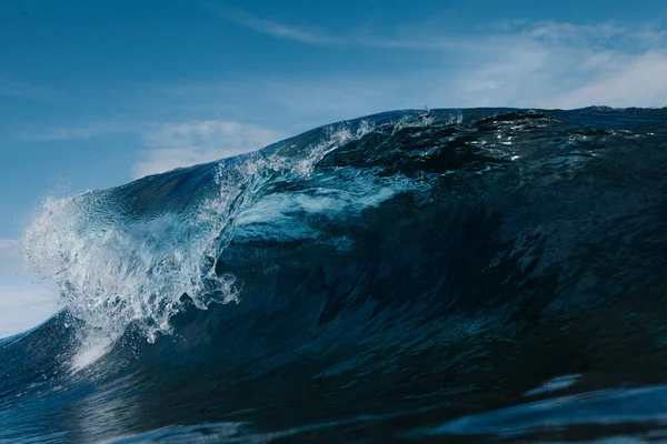 Голубая Волна Обрушилась Пляж Серфинга Канарских Островах — стоковое фото
