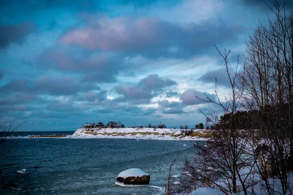 Прекрасний Вид Море Взимку — стокове фото
