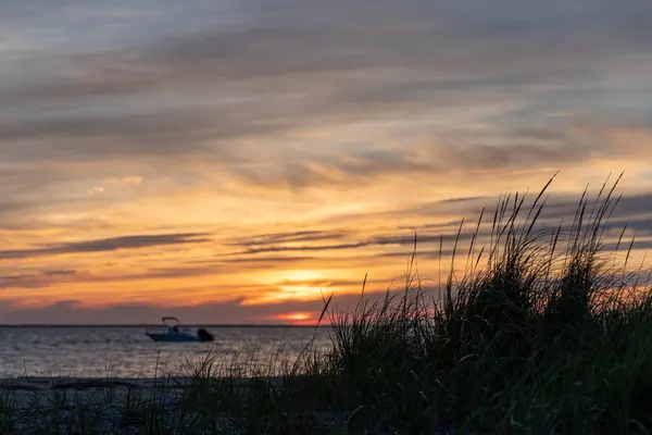 Magnifique Coucher Soleil Sur Mer — Photo