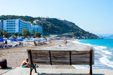 09 15 2021 Rodos Yunanistan Akti Kanari Sahili manzarası