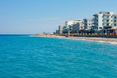 09 15 2021 Rodos Yunanistan Akti Kanari Sahili manzarası