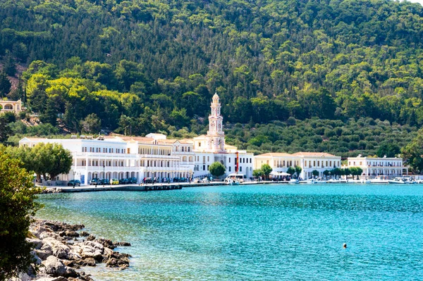 Klostret Vid Panormitis Symi Dodekaneser Öar Egeiska Havet Grekland Europa — Stockfoto