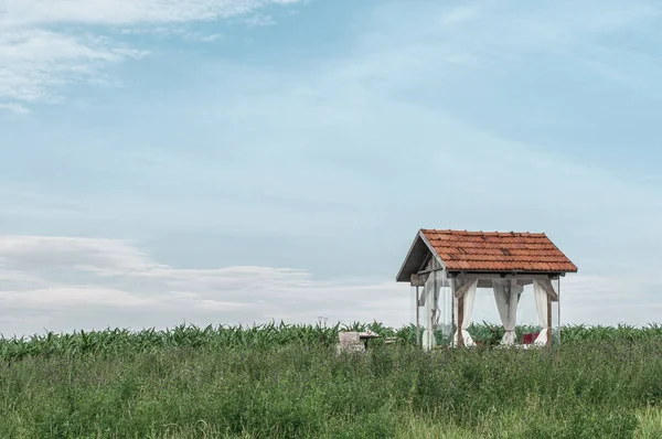 Gazebo Voor Ontspanning Boerderij Van Oostenrijk — Stockfoto