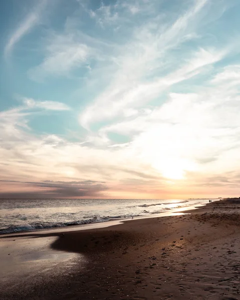 Захід Сонця Над Океаном Березі Атлантик Біч Північна Кароліна — стокове фото